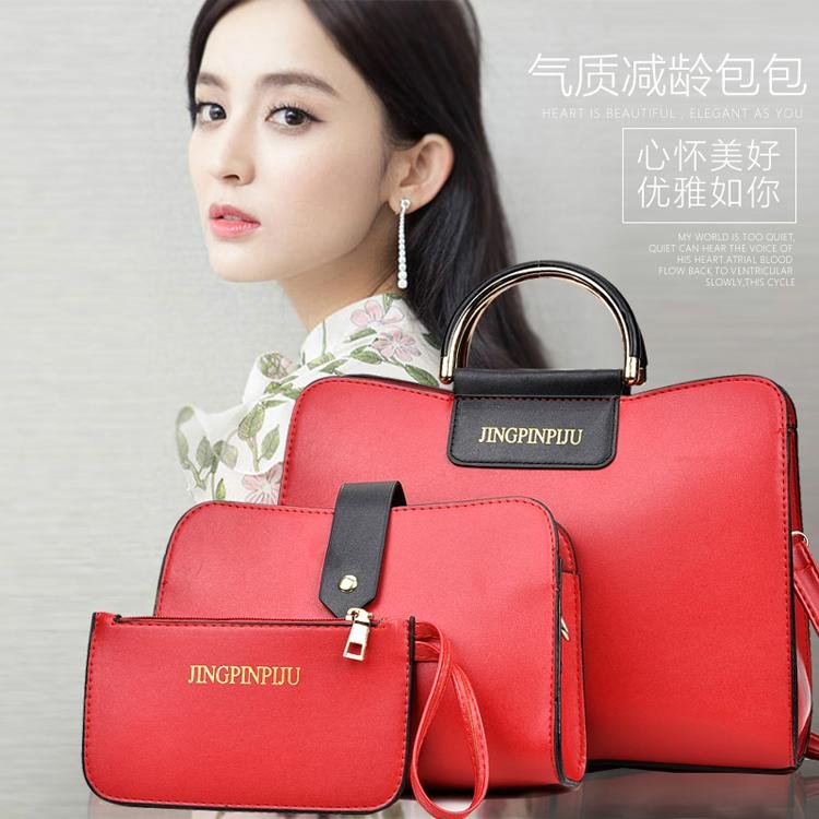 alibaba china Cheap Fashion Purse Ladies Hot Sale Women Leather 3pcs Bag Set Sto