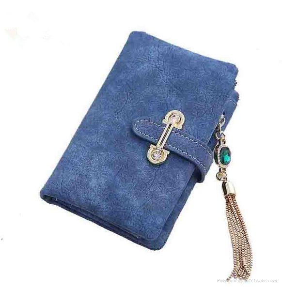 women's purse clip Vintage Matte Hasp Suede pendant wallet