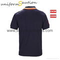 Stylish pocked cotton navy blue polo shirt with custom logo 2