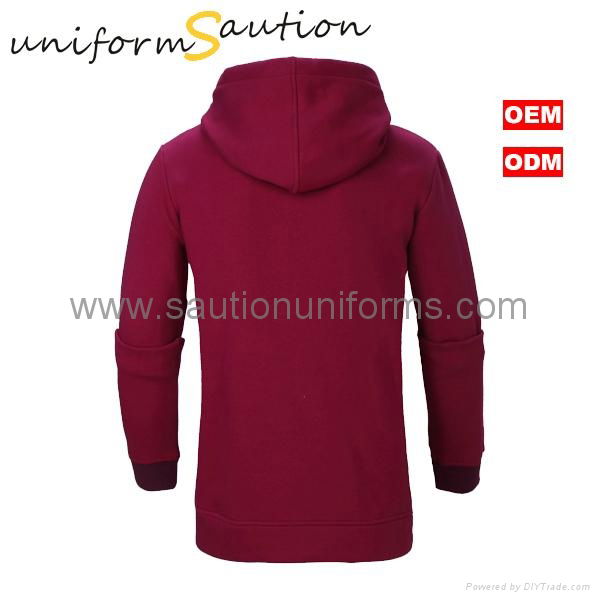 Custom corporate promotional cotton pullover brick red fleece hoody 2