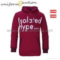 Custom corporate promotional cotton pullover brick red fleece hoody 1