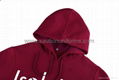 Custom corporate promotional cotton pullover brick red fleece hoody 3
