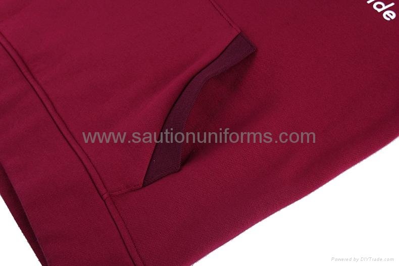 Custom corporate promotional cotton pullover brick red fleece hoody 5