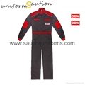 Custom gray and read cotton coverall uniforms 1