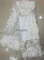 French tull lace New Arrival 3D design Embroidery Flower Bridal Lace Fabric 