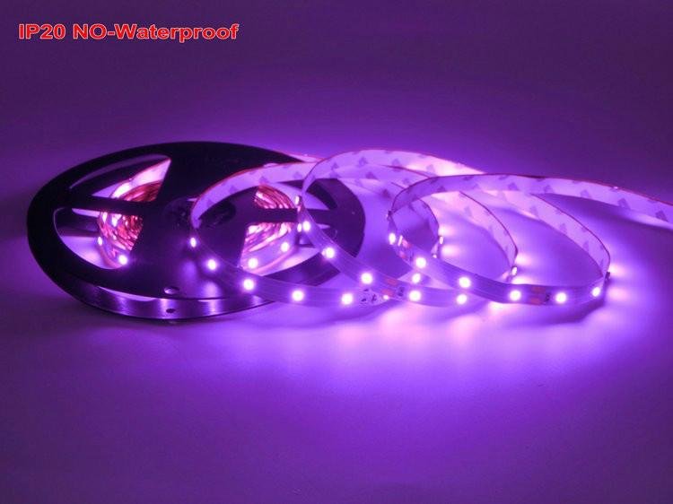 Pink Color LED Strip 3528 flexible light,DC12V 60 leds/m Waterproof and No Water