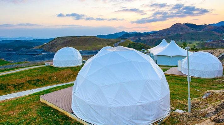 Customized 4m-60m Deodesic Dome Tent House For Hotel Resort