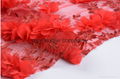 Customized fashionable decorative net tulle red rose embroidery fabric 5