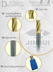 Waveform carbide thread end mill machine tools for aluminum