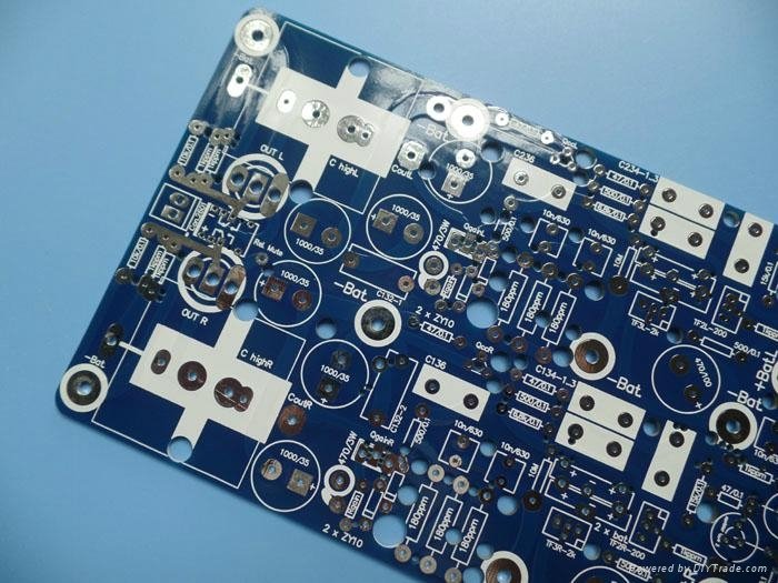 3oz Heavy Copper PCB Double Layer FR-4 1.6mm Thick HASL Lead Free With Blue Mask 4