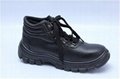 safety work shoes 8055-1 embossed leather pu outsole