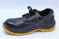safety work shoes 9145-3 embossed leather pu outsole