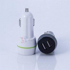 Mini Dual USB Ports Car Charger for iPhone or Samsung etc
