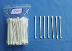 Plastic stem double end cotton tip applicator