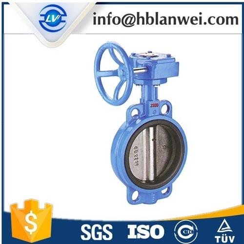 Ductile iron single wafer type manual butterfly valve