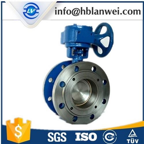 Worm Gear Double Flange Butterfly Valve D341X-16 3