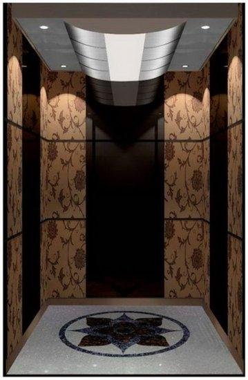 Luxury etching cabin passenger elevator 4