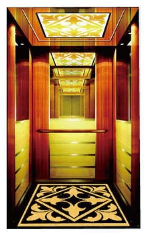 Luxury wood decoration passenger lift 3