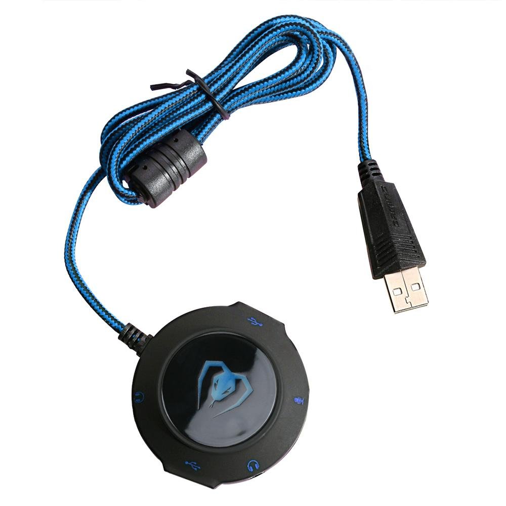 Beexcellent GM-280  USB HUB sound card Dual audio jack adapter 5