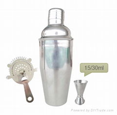 Bartender Set of 3 Shaker with Strainer