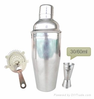 Bartender Set of 3 Shaker with Strainer Cocktail Tools 2