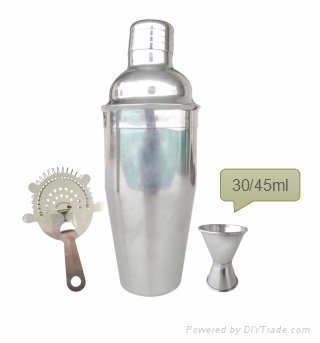Bartender Set of 3 Shaker with Strainer Cocktail Tools 3