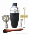 Rubber Bartender Shaker with Spoon Muddler For Cocktail 4