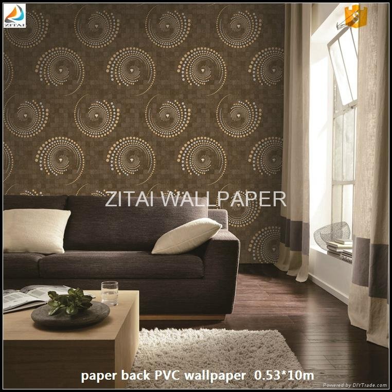 3d new design vinyl coated paper back pvc waterproof wallpaper for home 3