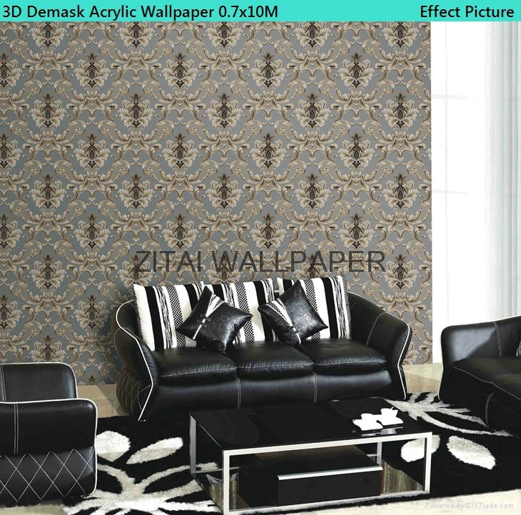 Royal designer waterproof acrylic coated heavy embossed wallpaper