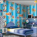 3D decovative pvc paper back waterproof new designs children wallpaper for house 5