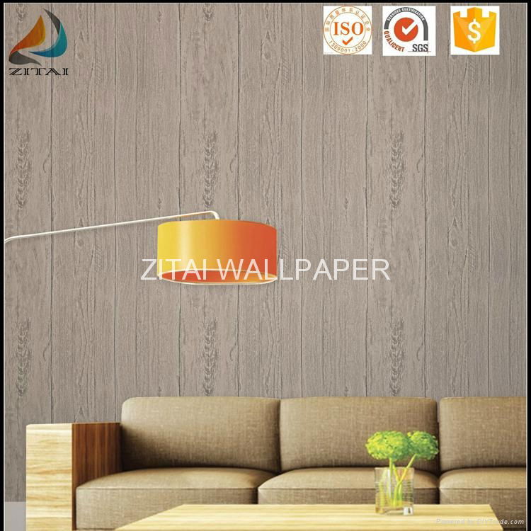 Fashion new designer natural fabric 3d wooden brick wallpaper for home 2