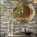 Fashion new designer natural fabric 3D stone brick wallpaper for home 2