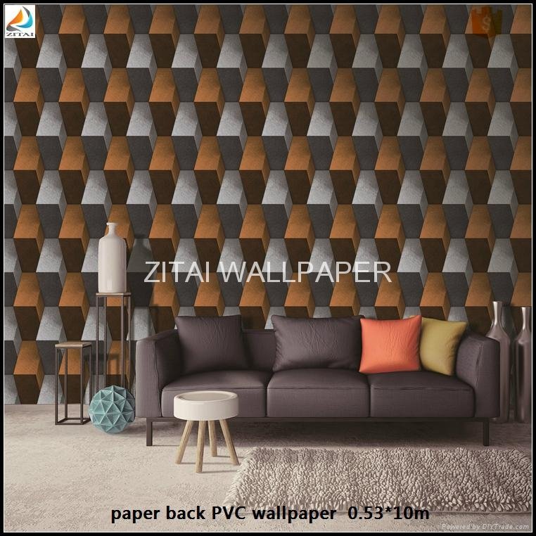 3d blocks washable soundproof paper backed fashion home wall papers for interior