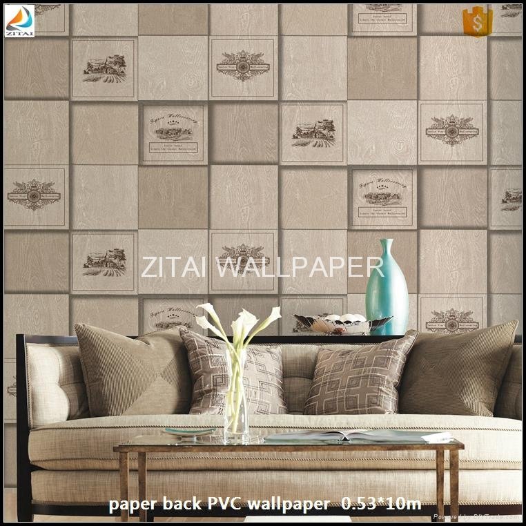 3d geometric brick wallpaper paper backed vinyl wallpaper for TV hotel backgroun 3