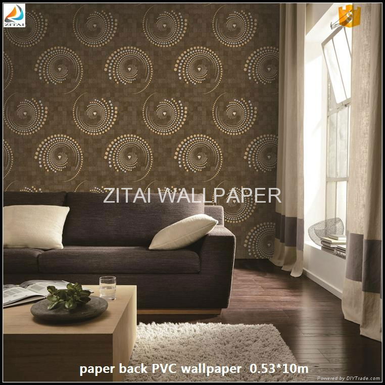 Latest fashion designs washable background vinyl coated pvc wallpape