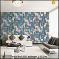 Latest fashion designs washable background vinyl coated pvc wallpape 2