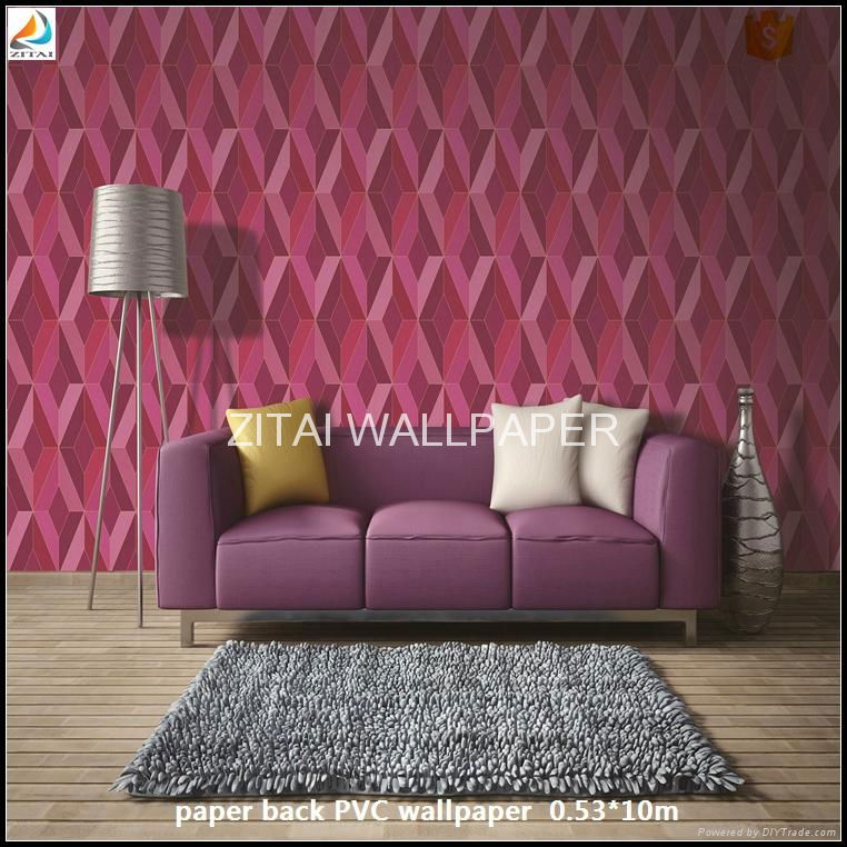 Latest fashion designs washable background vinyl coated pvc wallpape 4