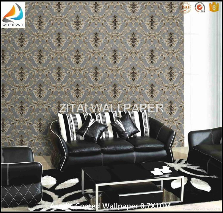 China manufacturer vinyl coated fabric back washable wallcovering for living roo