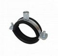 wo screw pipe clamp with rubber lined