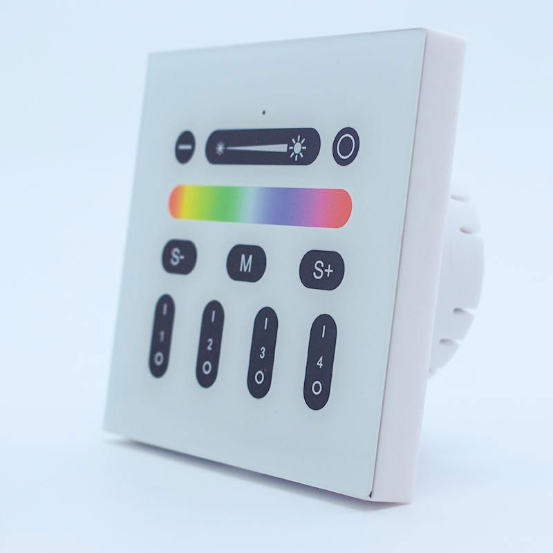 2.4 G wall panel led controller with 4 zone controller dimmaber led lighting
