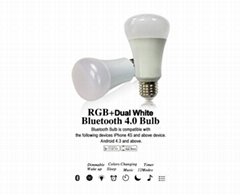 rgbw rgb+cct led bluetooth bulb 12 programs music timmer  CE  FCC Rohs 
