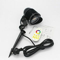 9W rgb led garden spike light outdoor