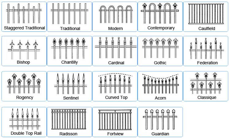 garden wrought iron decorative picket fence 5