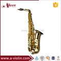 High F# Golden Lacquer Eb Key Alto Saxophone ( SP1001G ) 1