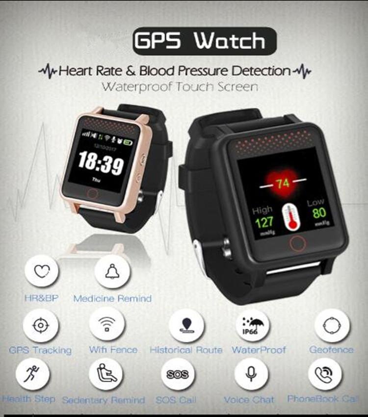 gps elderly alzheimer's watch smart SOS google map latitude longitude watch
