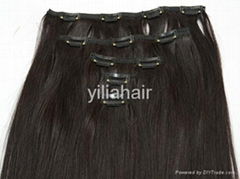 human hair clip in extensions