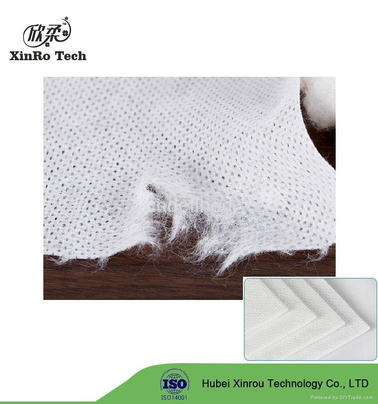 30-100gsm Pure Cotton Spunlace Wet Wipes Nonwoven Roll 5