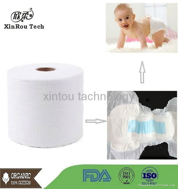 Diapers Raw Materials Hydrophilic Spunlace Nonwoven Fabric 100% Cotton