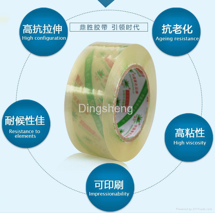 China manufacturer custom high viscosity bopp adhesive tape for sealing packing 4