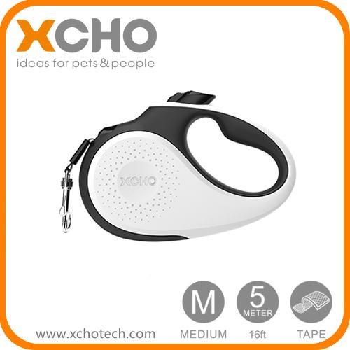 New product with led light and reflective tape retractable dog leash